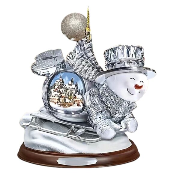 Snowman Snow Globe Ornament Hanging Acrylic Holiday Tree Car Ornament New - Picture 1 of 3